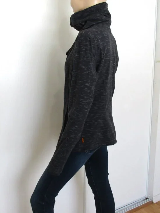 LUCY Athletic Jacket Size Large Black Full Zip with Snap Neck - Picture 4 of 8